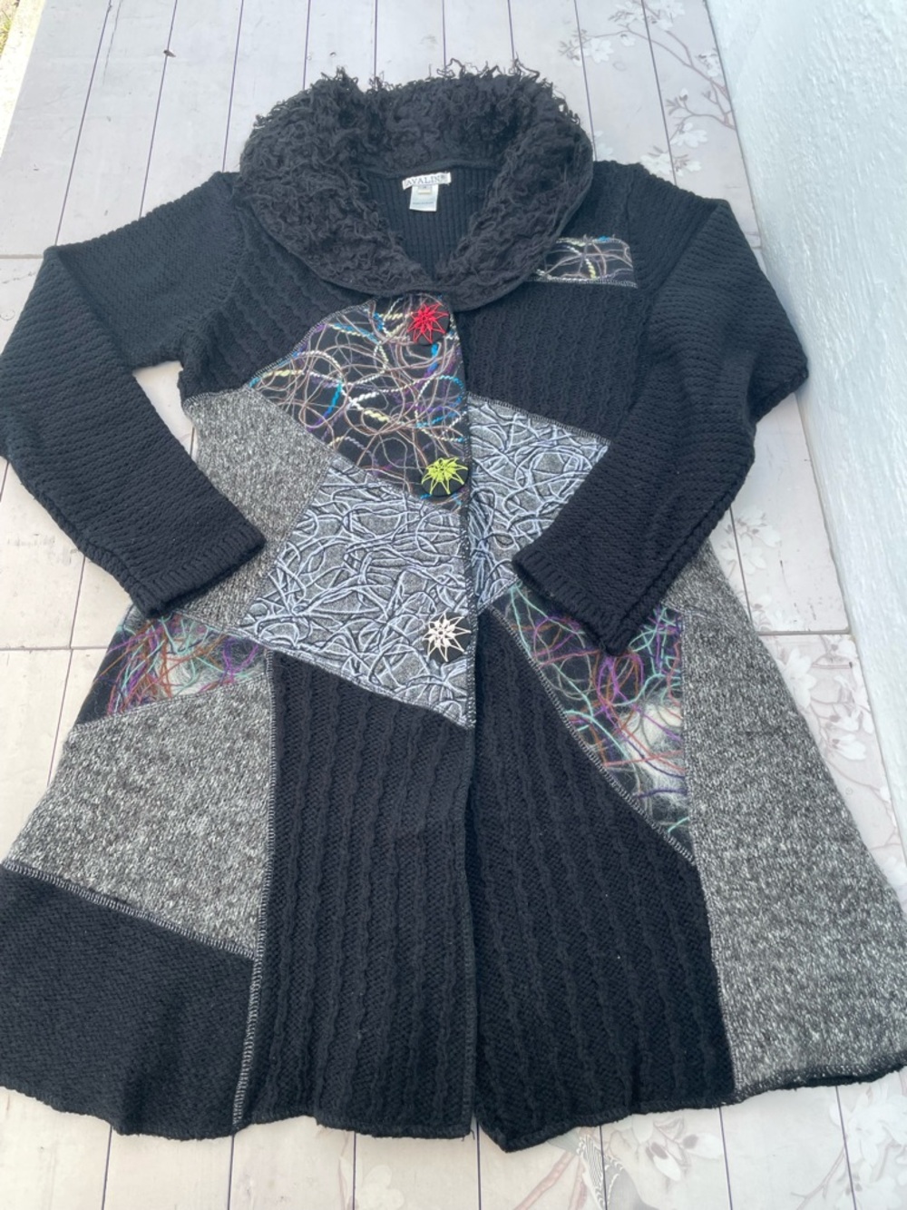 Avalin Black Knit Hoodie Cardigan - Picture 6 of 9